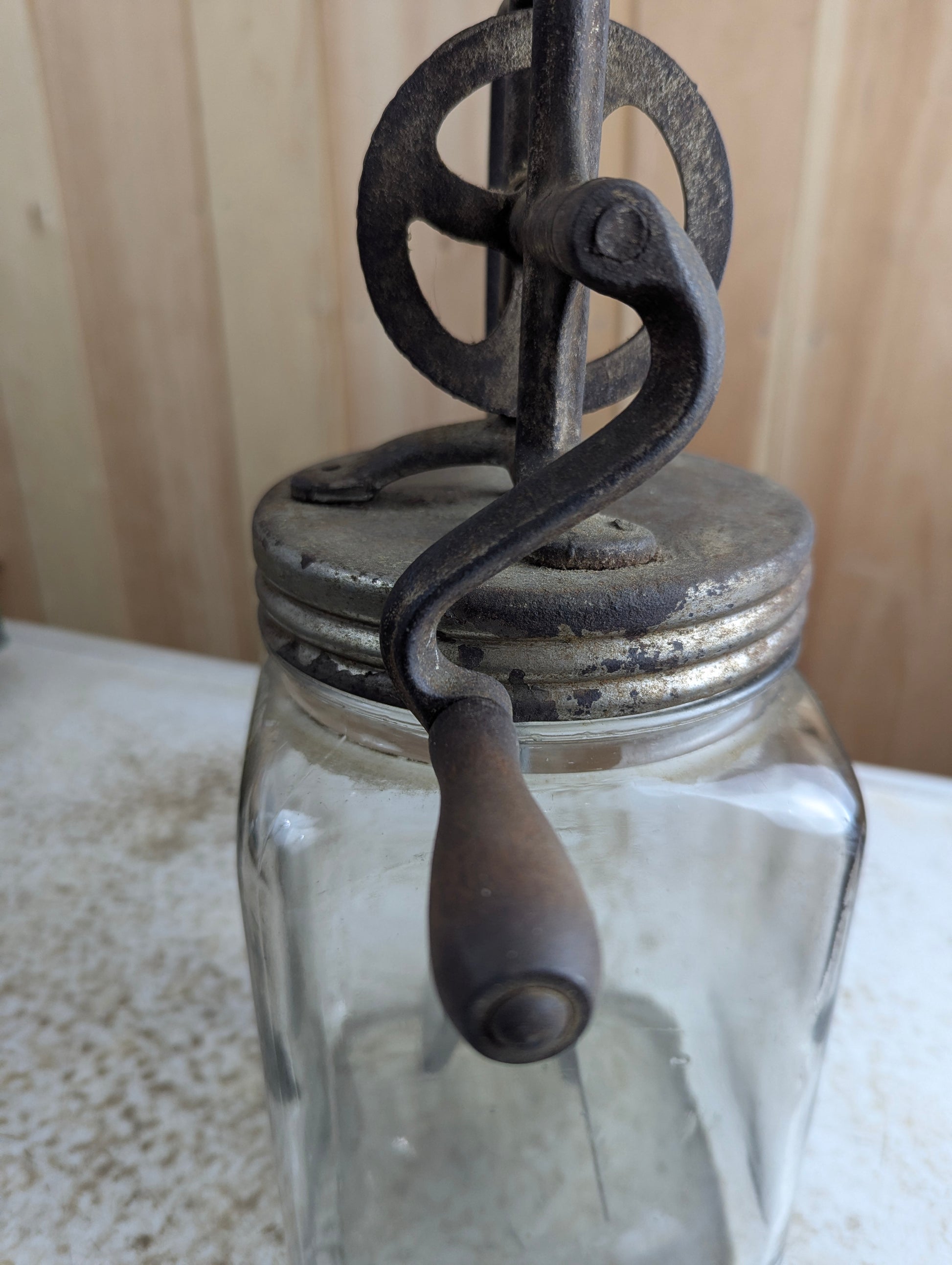 Antique Dazey 3 Quart Glass Butter Churn - view 5