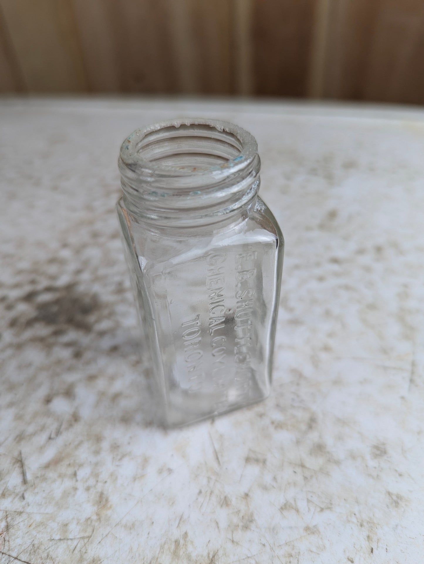 Antique E.B. Shuttleworth Clear Glass Chemical Bottle