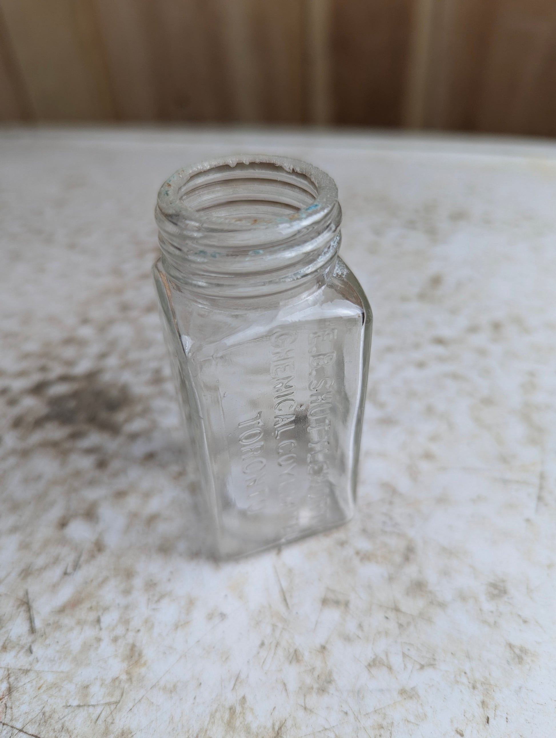 Antique E.B. Shuttleworth Clear Glass Chemical Bottle
