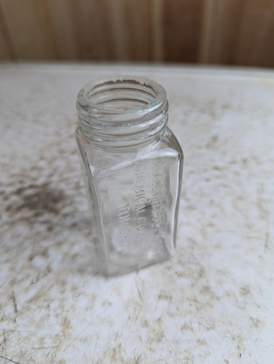 Antique E.B. Shuttleworth Clear Glass Chemical Bottle