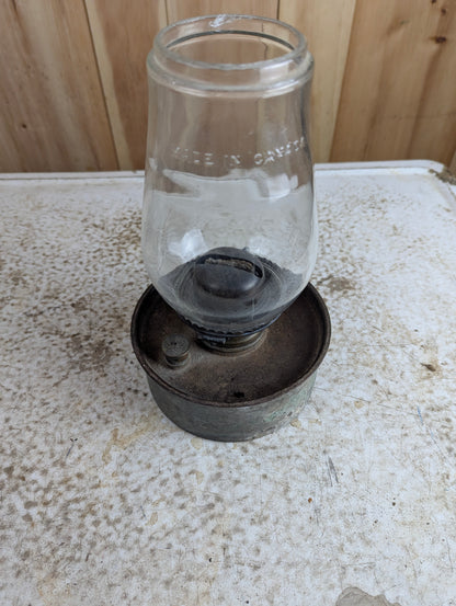 Antique Edward Miller & Co. Oil Lamp with Lantern Shade