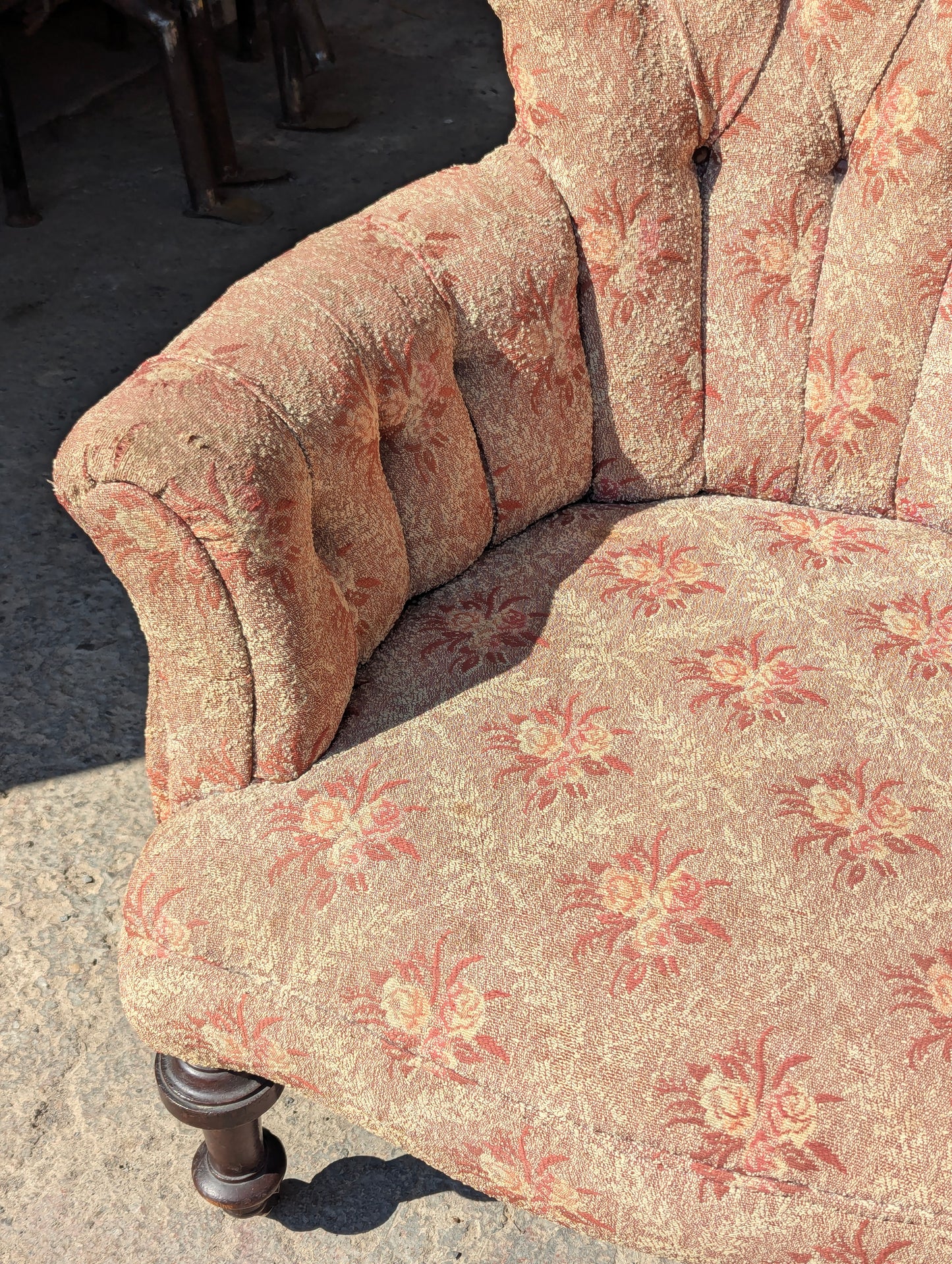Antique Flowered Chair - view 3