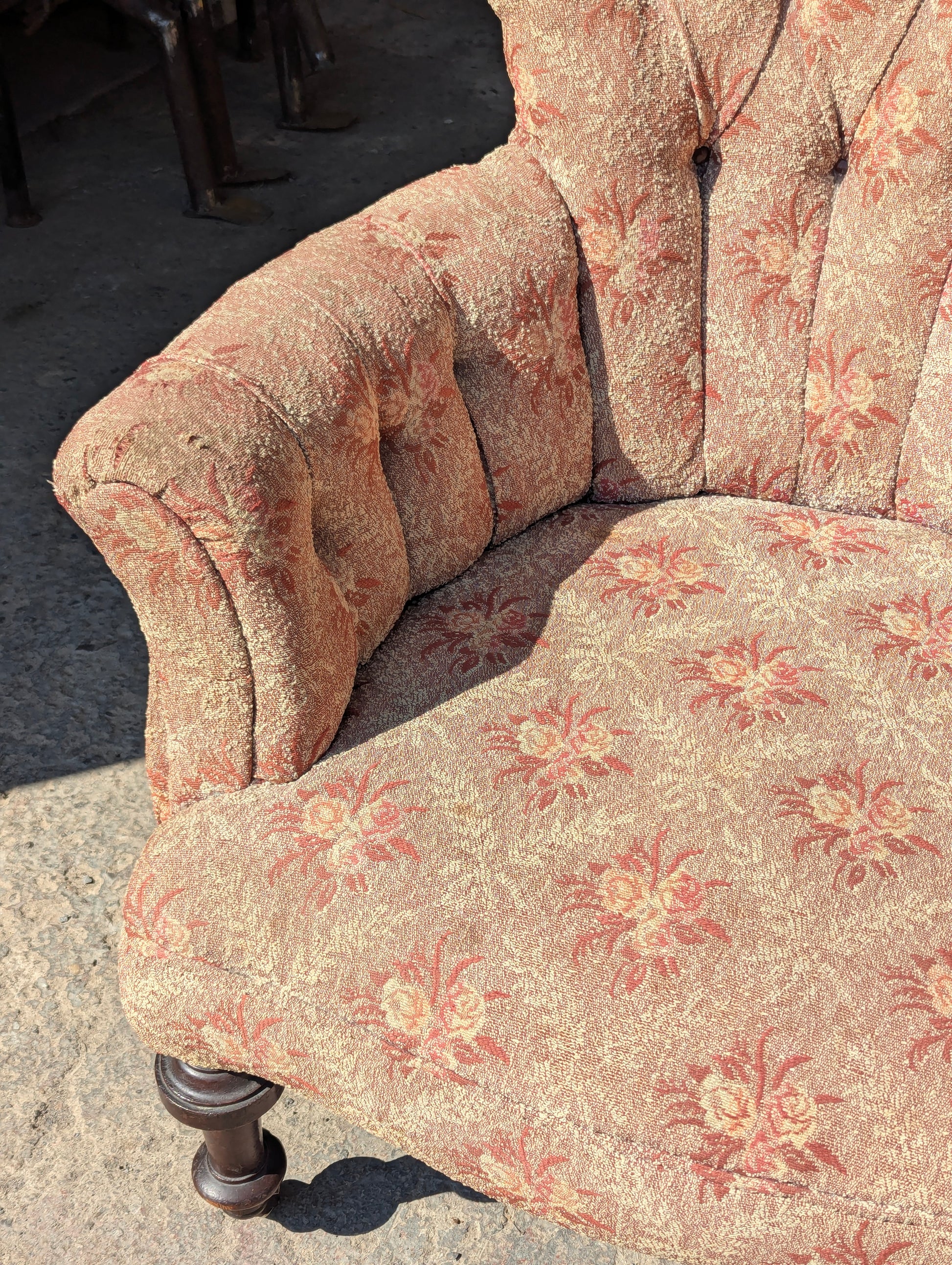 Antique Flowered Chair - view 3