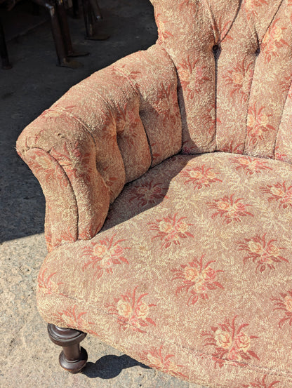 Antique Flowered Chair - view 3
