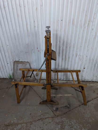 Antique Folding Washtub Bench with Wringer