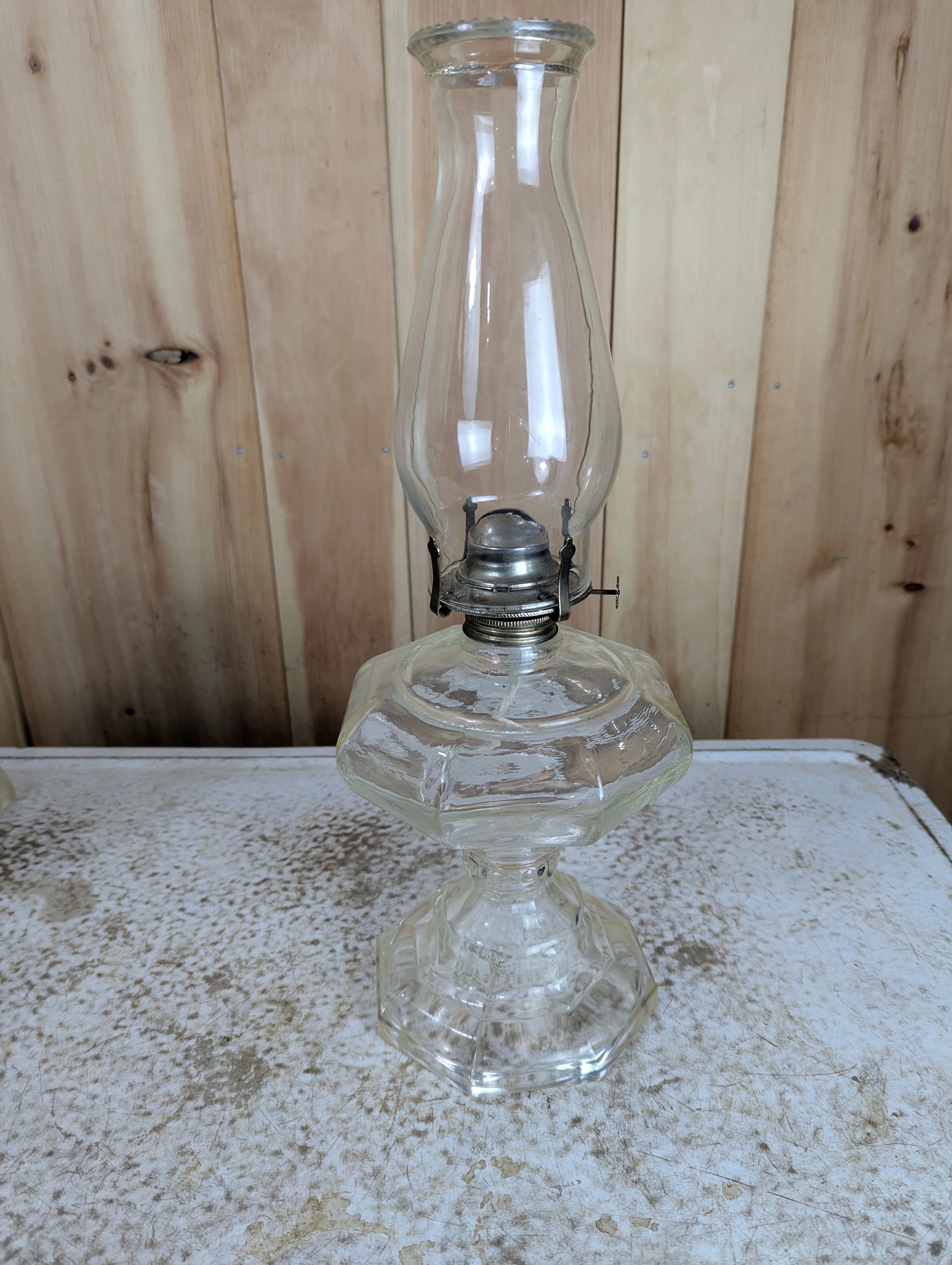 Antique Glass Oil Lamp