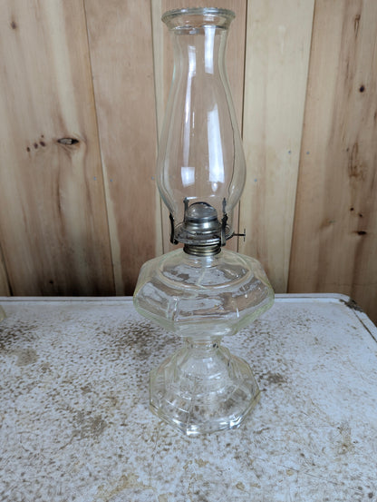 Antique Glass Oil Lamp