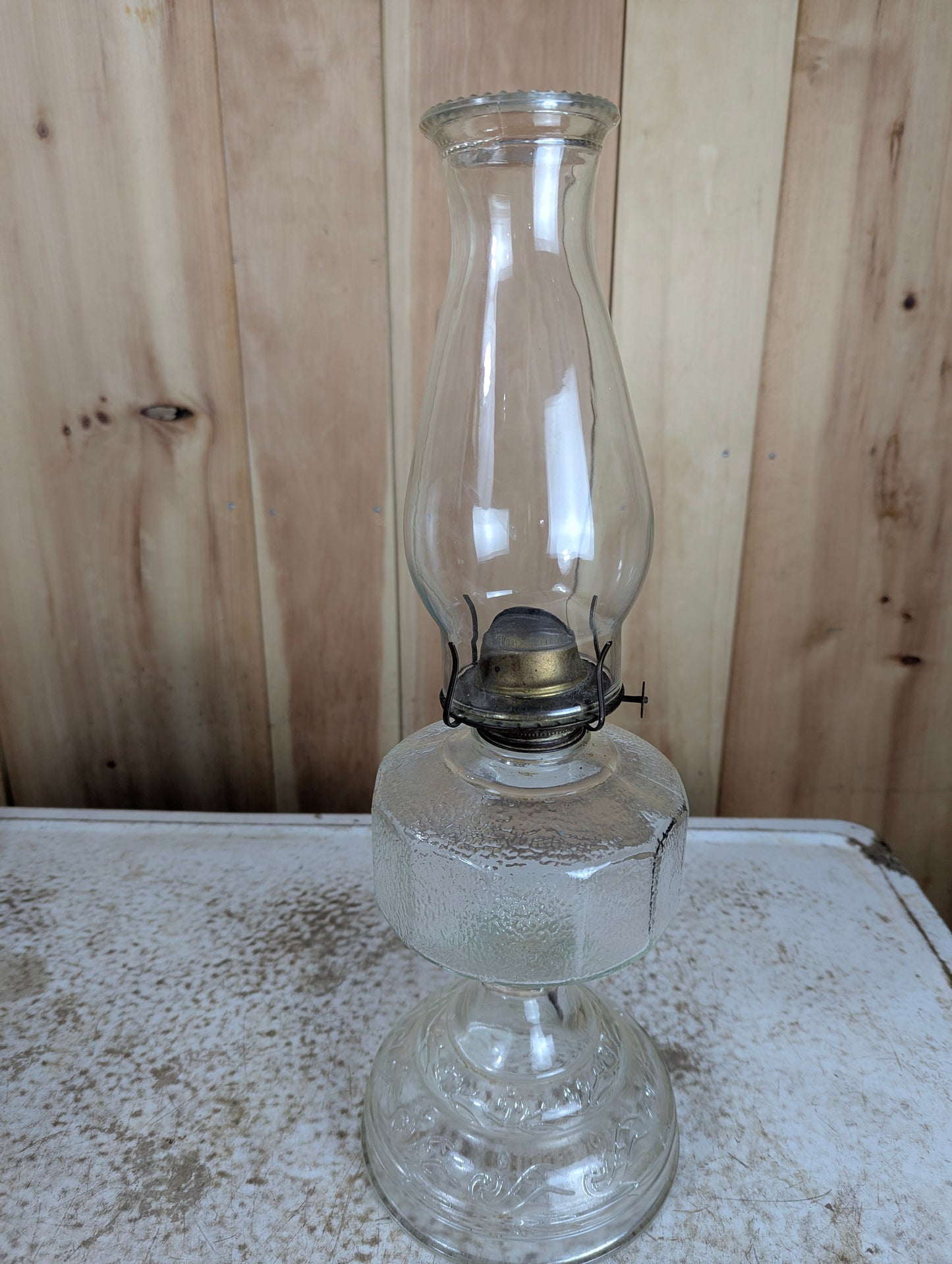 Antique Glass Oil Lamp - view 2