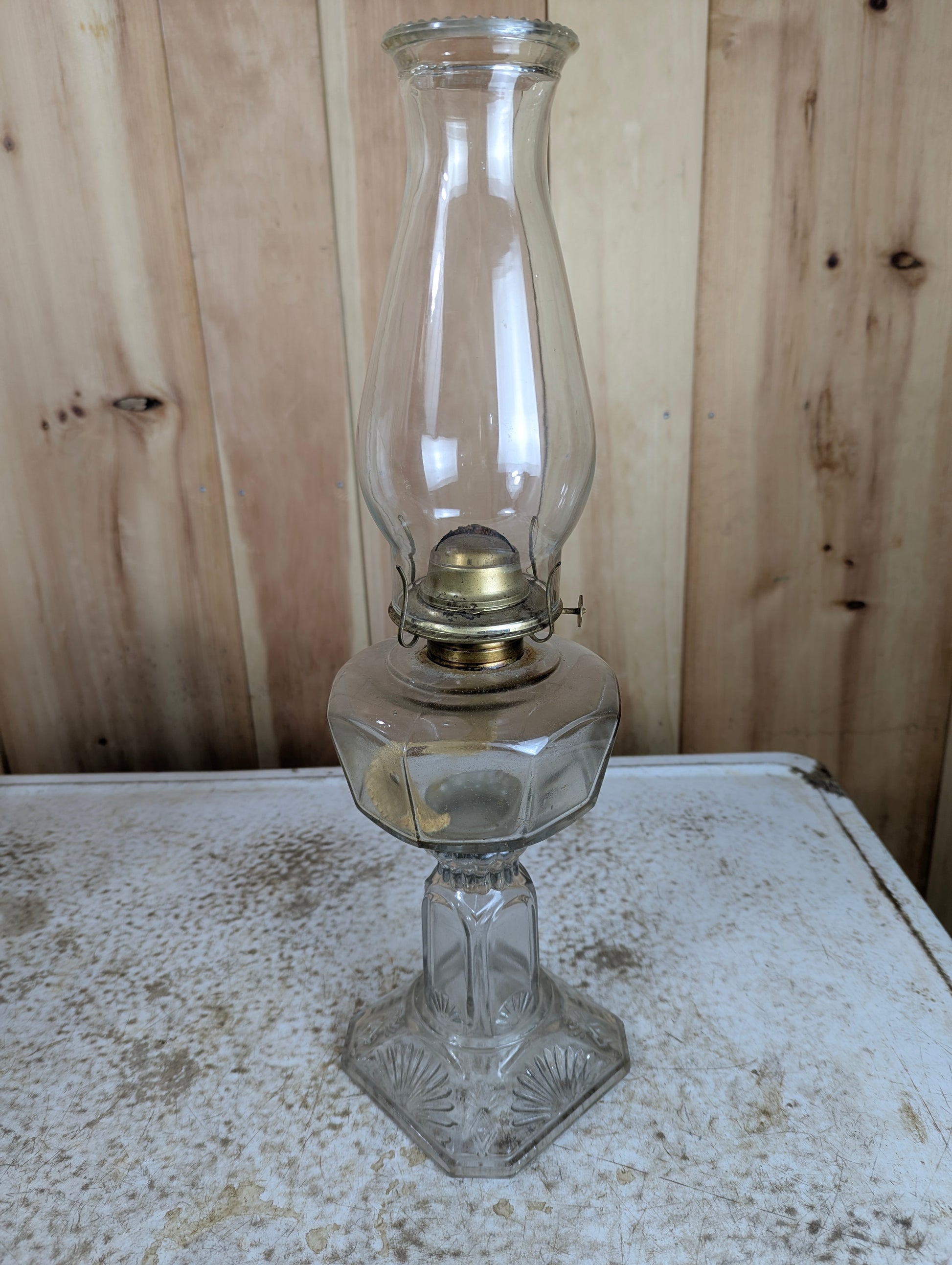 Antique Glass Oil Lamp - view 3