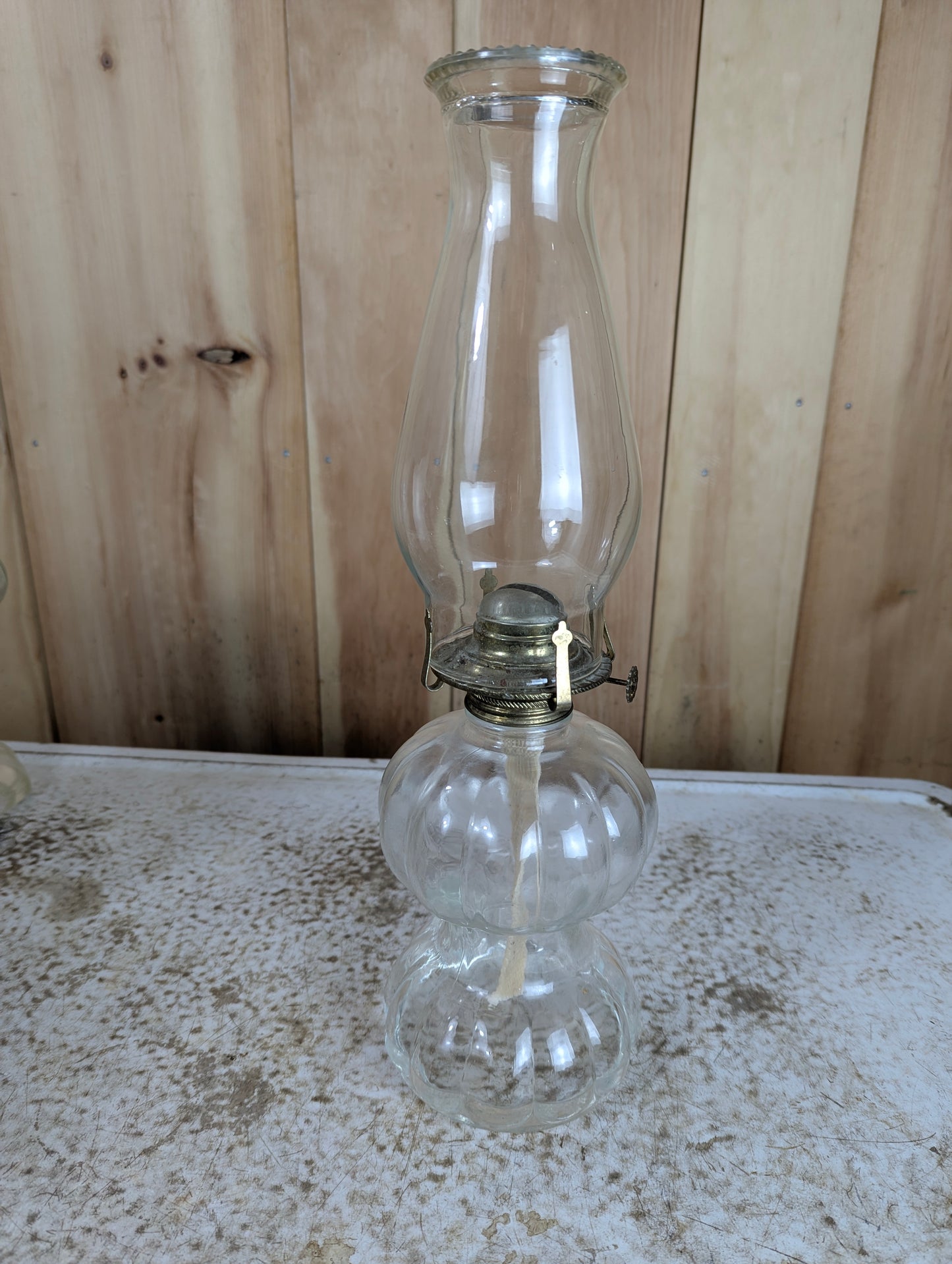 Antique Glass Oil Lamp - view 4
