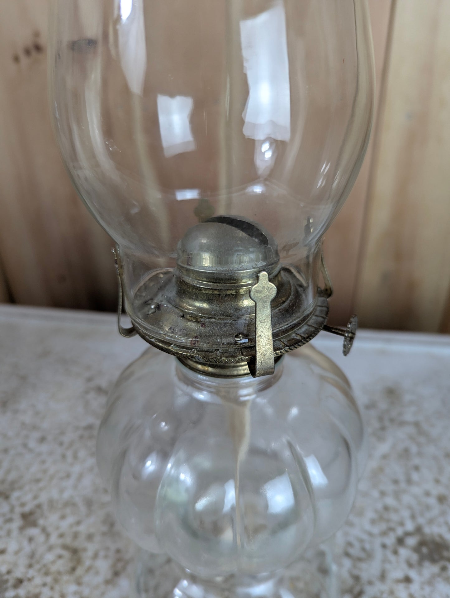 Antique Glass Oil Lamp - view 5