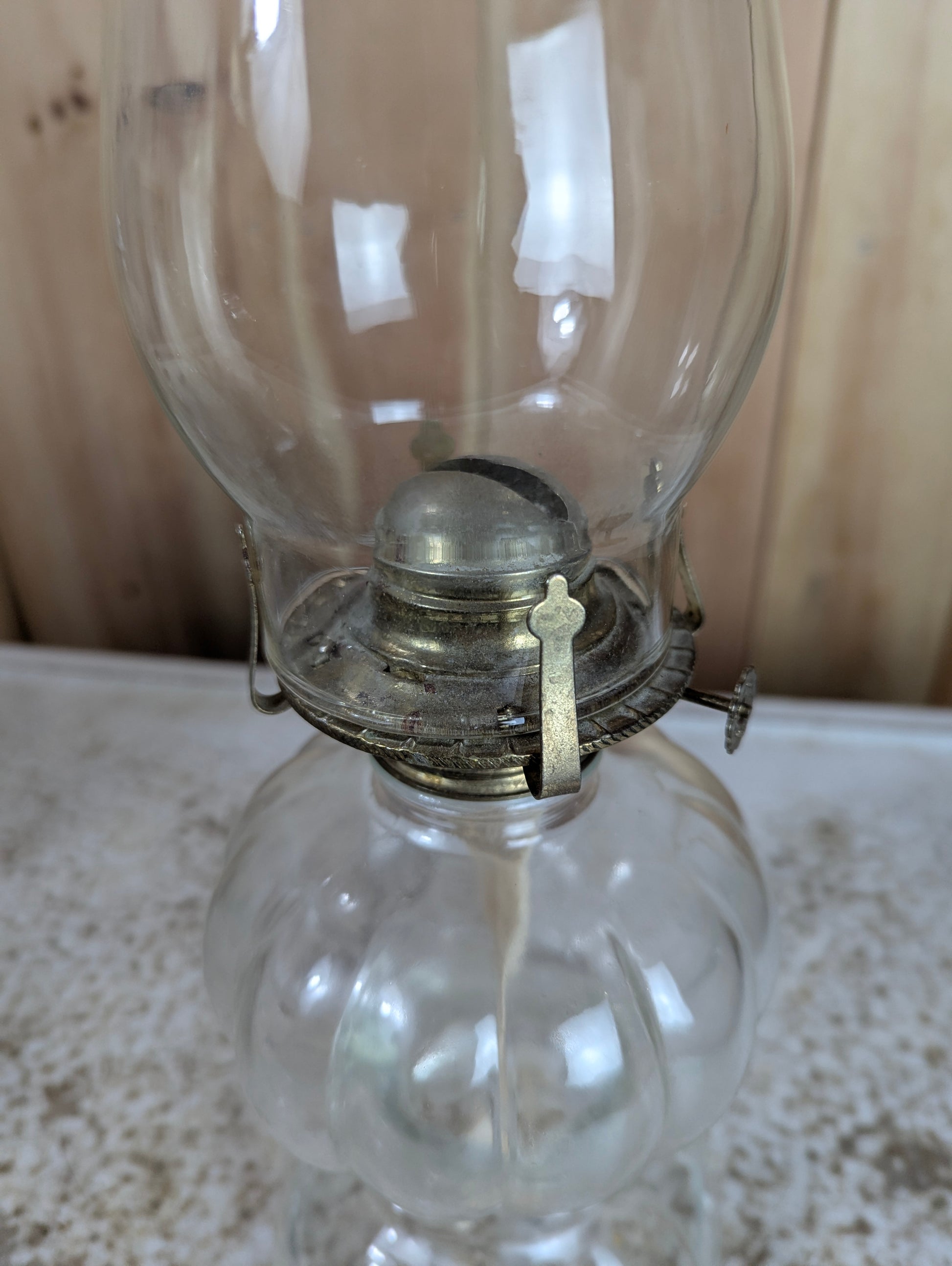 Antique Glass Oil Lamp - view 5