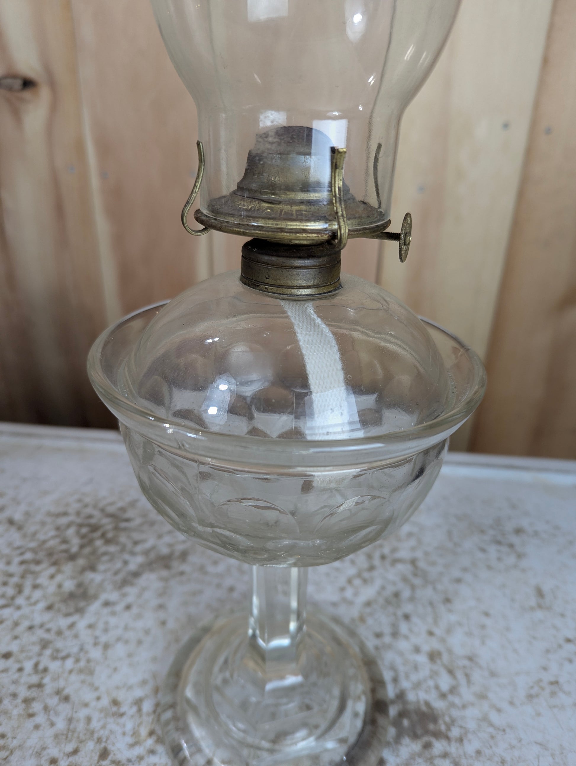 Antique Glass Oil Lamp - view 7