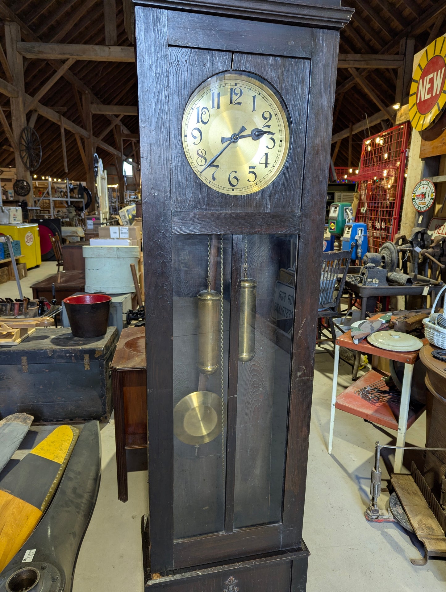 Antique Gustav Becker German Mission Oak Grandfather Clock - view 12