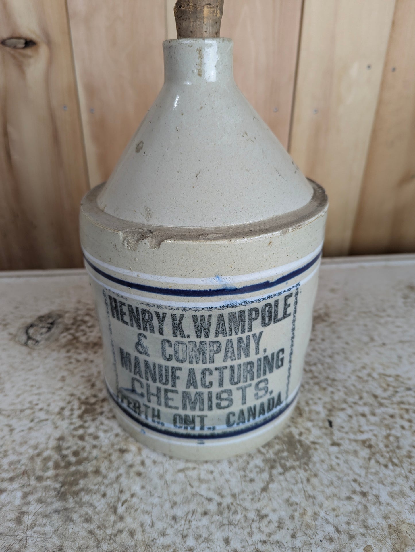 Antique Henry K. Wompole Stoneware Chemist Jug