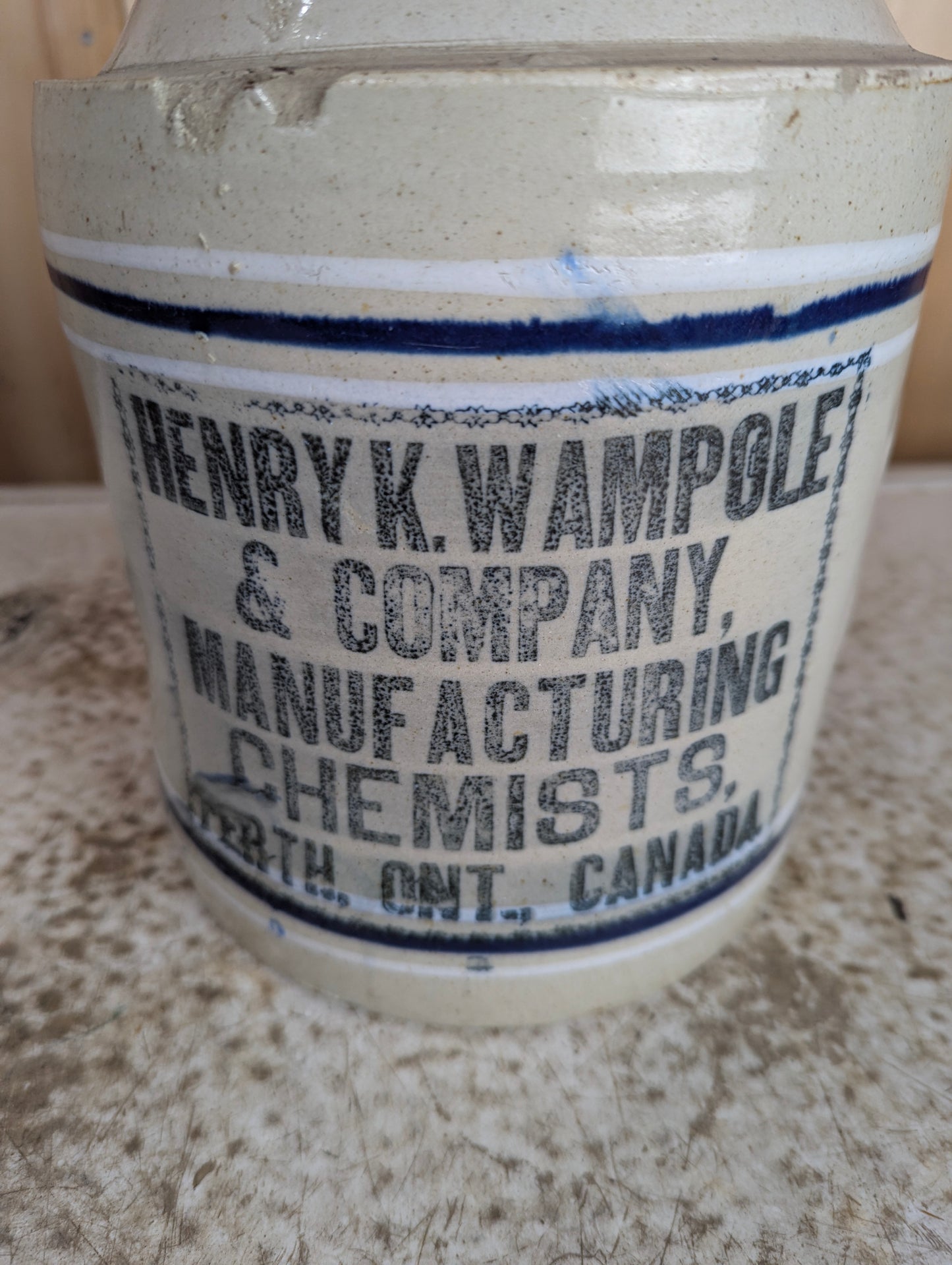 Antique Henry K. Wompole Stoneware Chemist Jug - view 2