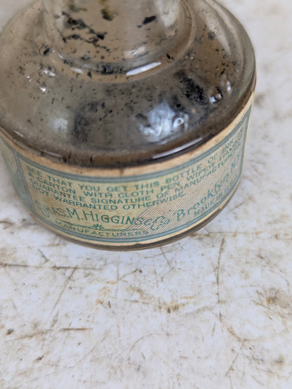Antique Higgins Waterproof Ink Glass Bottles - view 10