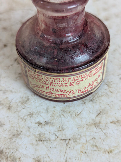 Antique Higgins Waterproof Ink Glass Bottles - view 3