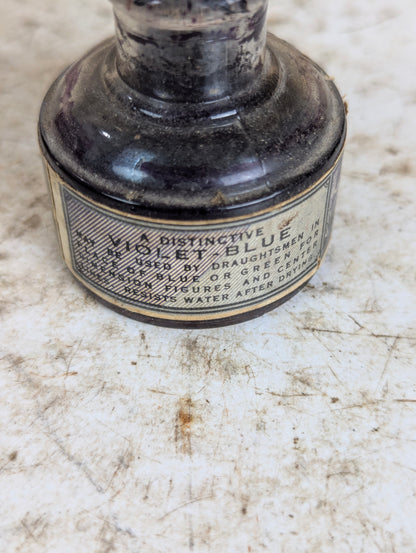 Antique Higgins Waterproof Ink Glass Bottles - view 6