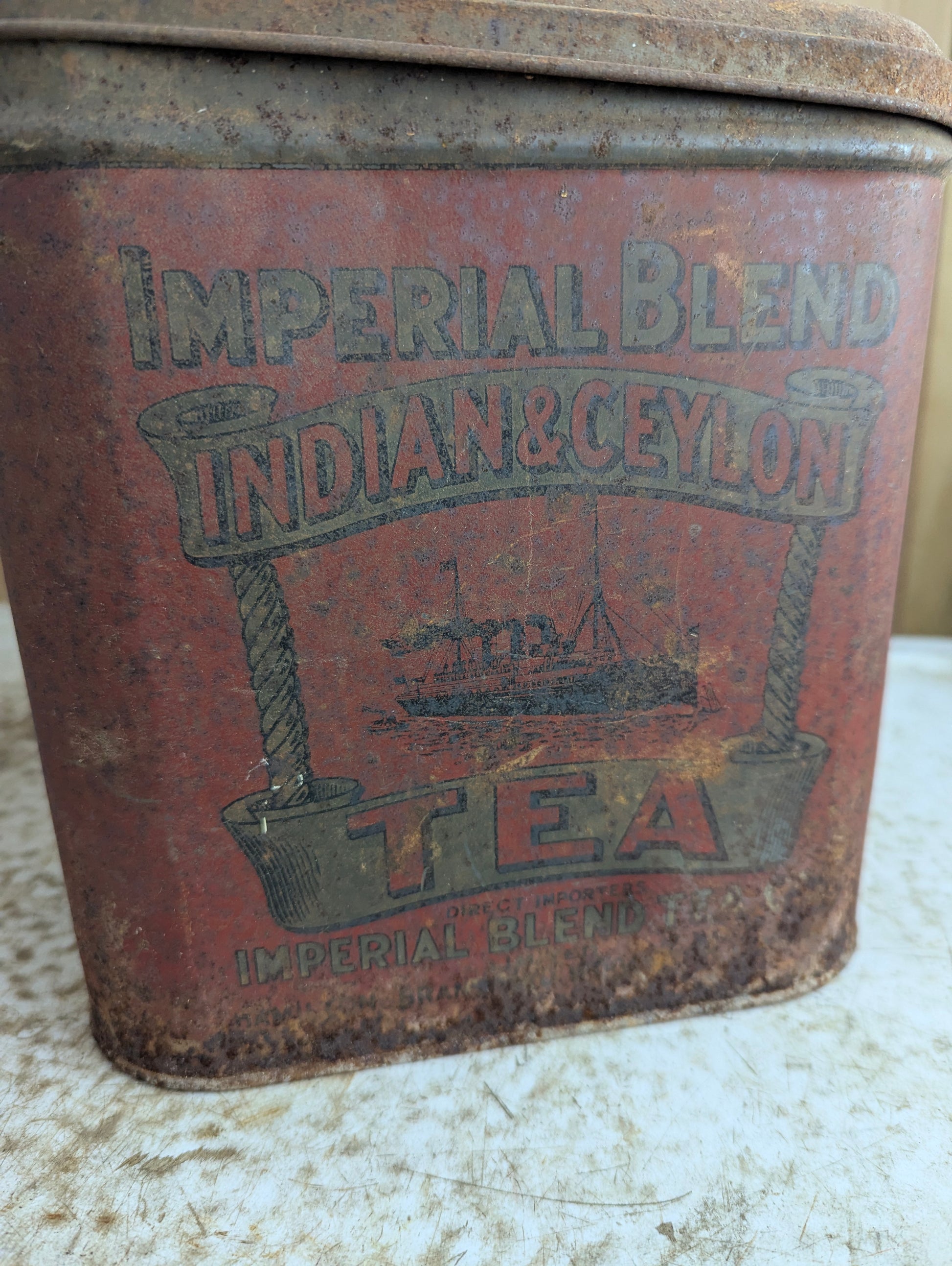 Antique Imperial Blend Indian and Ceylon Tea Tin - view 2
