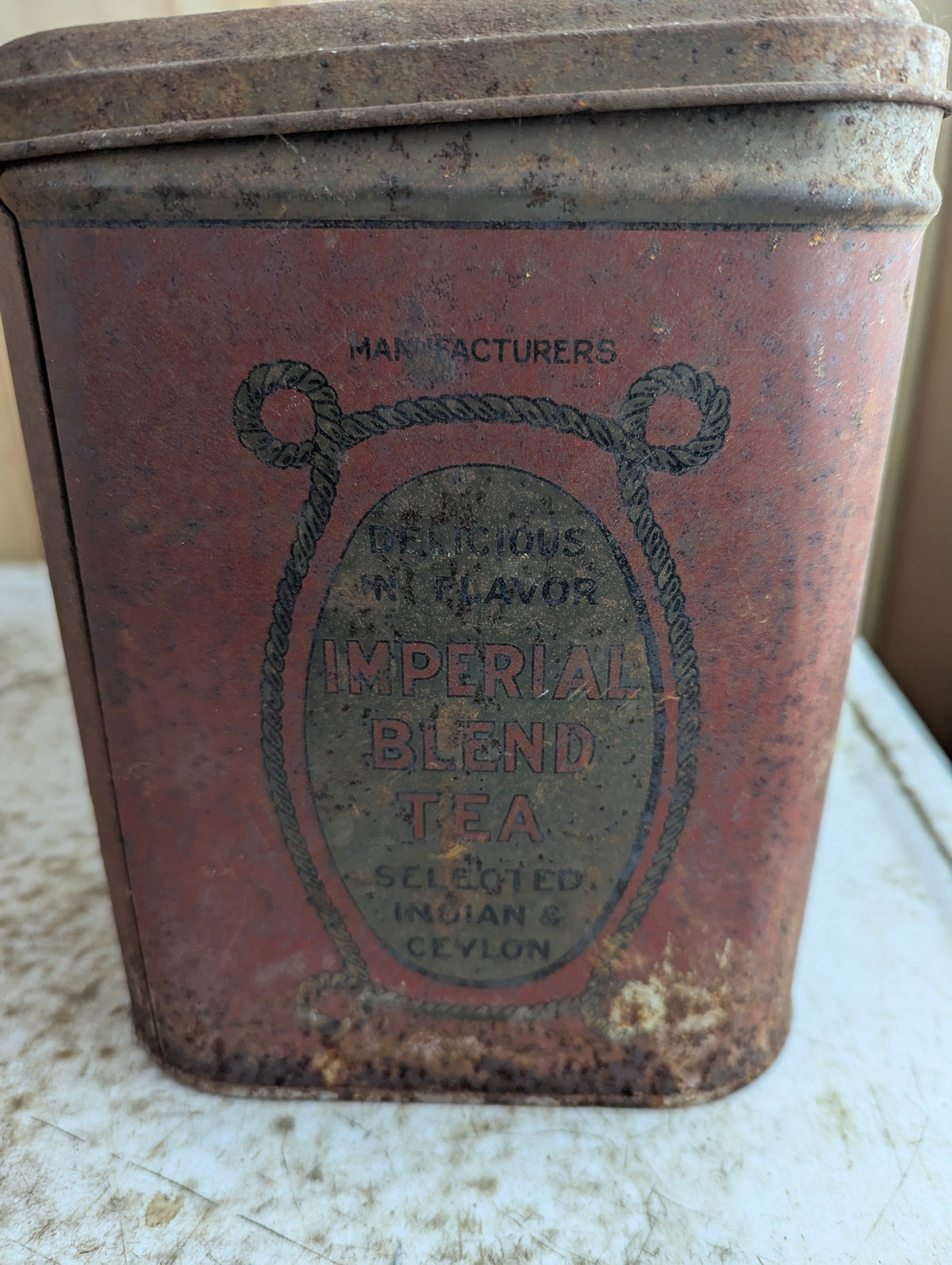 Antique Imperial Blend Indian and Ceylon Tea Tin - view 3