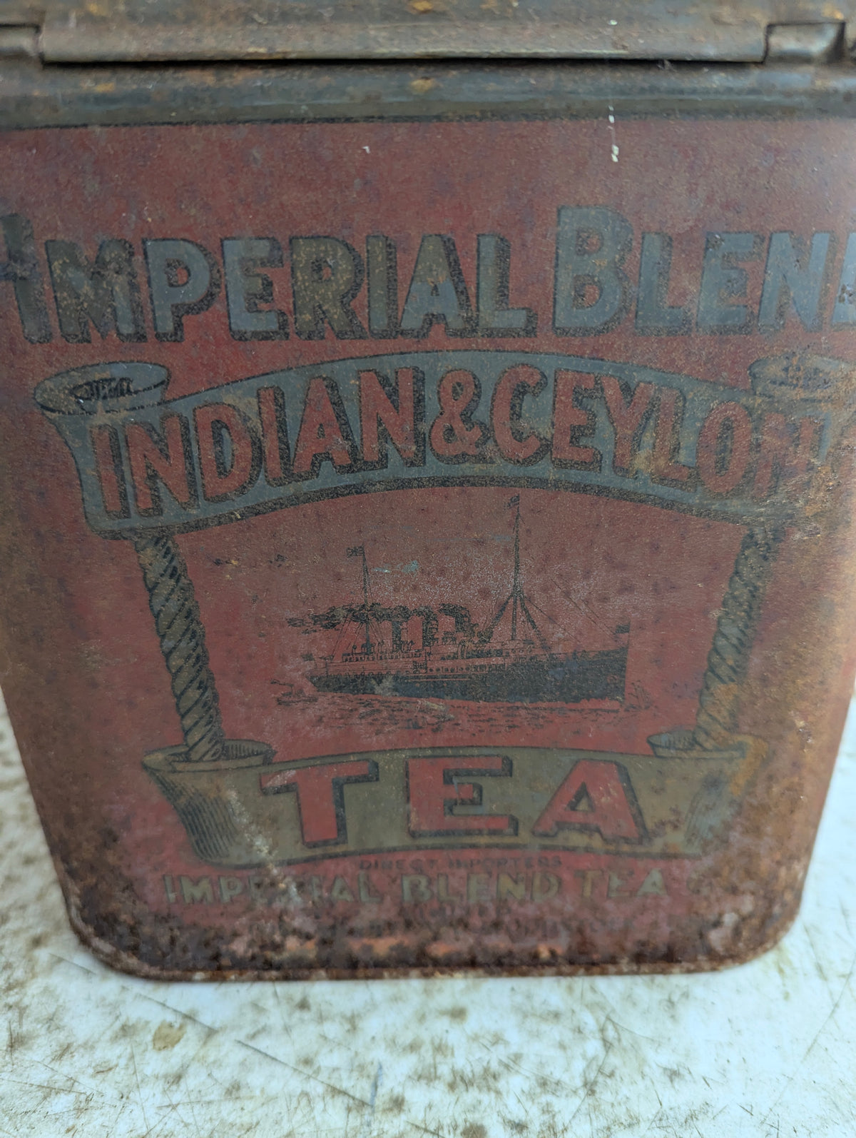 Antique Imperial Blend Indian and Ceylon Tea Tin - view 4
