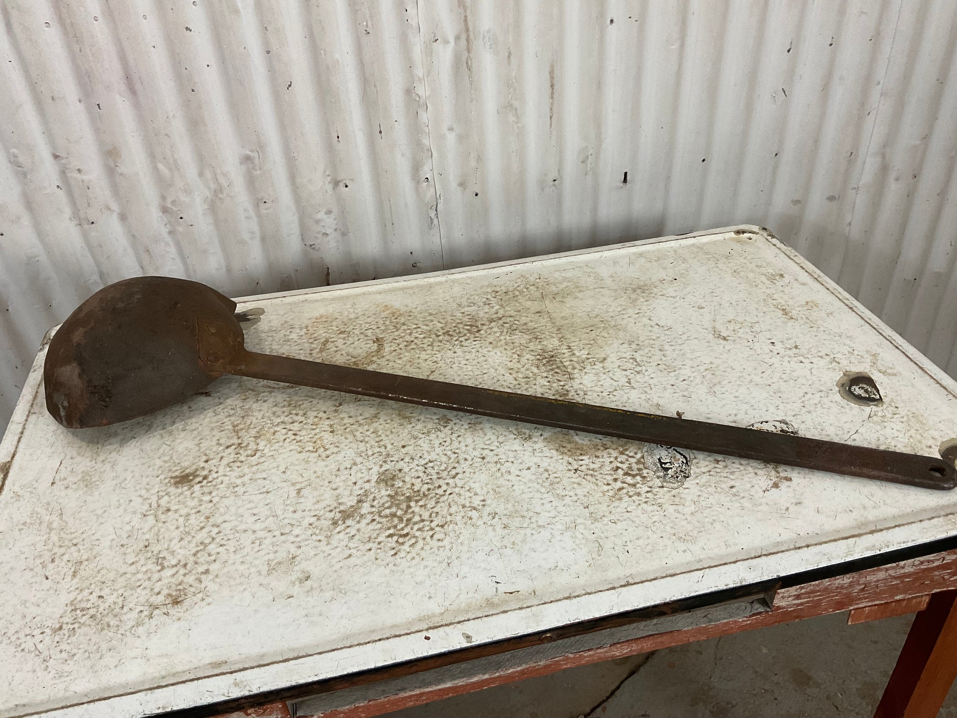 Antique Iron Smelting Ladle - view 2