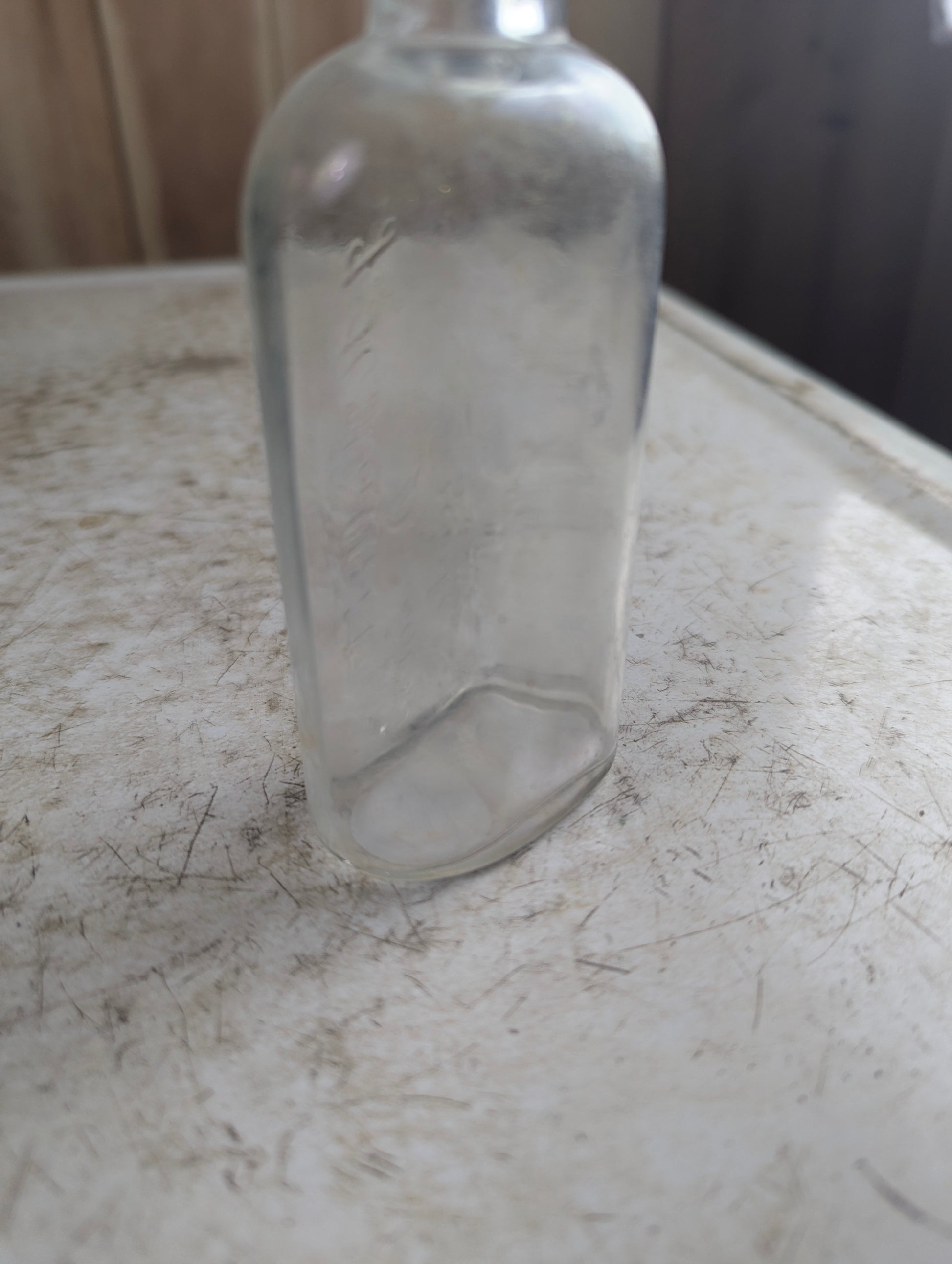Antique J.H. Hallet Druggist Toronto Clear Manganese Glass Apothecary Medicine Bottle - view 2