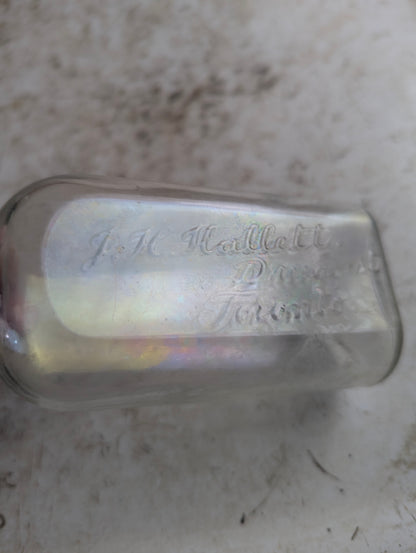 Antique J.H. Hallet Druggist Toronto Clear Manganese Glass Apothecary Medicine Bottle - view 5