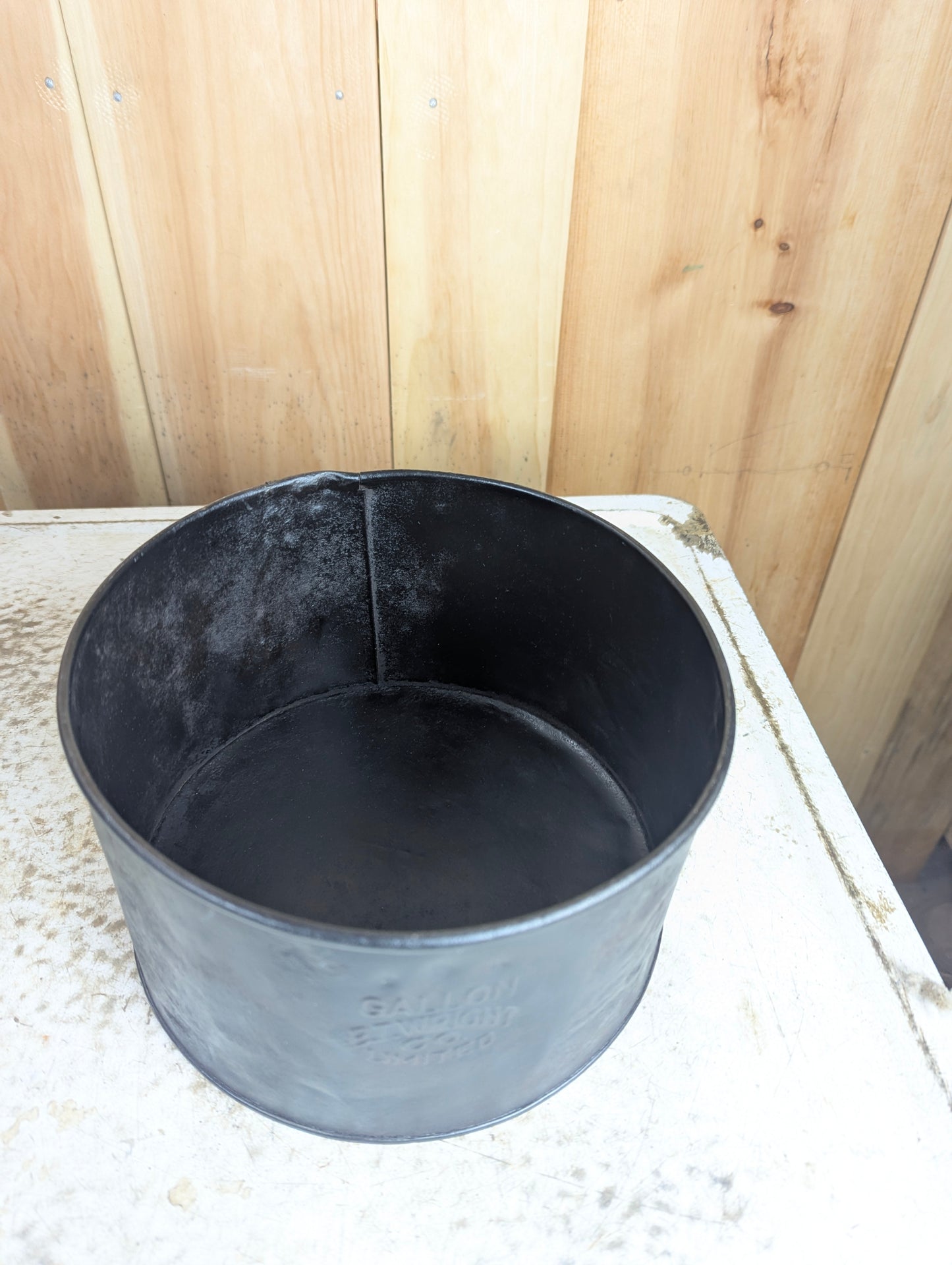Antique Metal 1 Gallon E.T. Wright Measure Bucket - view 2