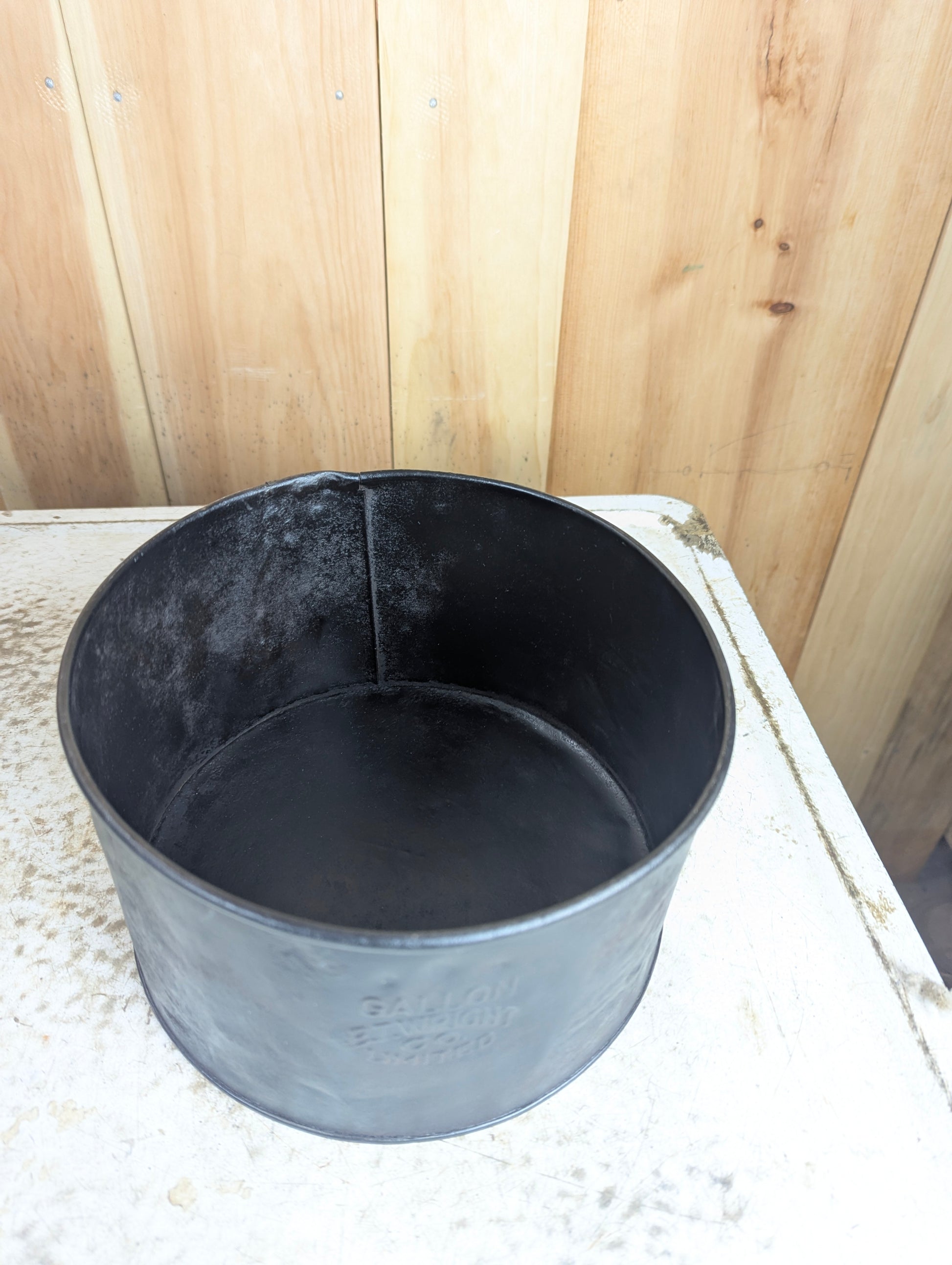 Antique Metal 1 Gallon E.T. Wright Measure Bucket - view 2