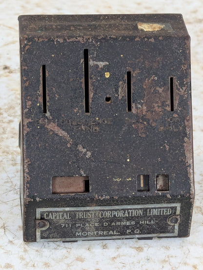 Antique Metal Calendar Bank