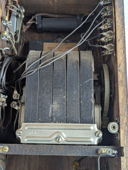 Antique Northern Electric Oak N317-G Long Box Telephone Set with Working Ringer - view 10