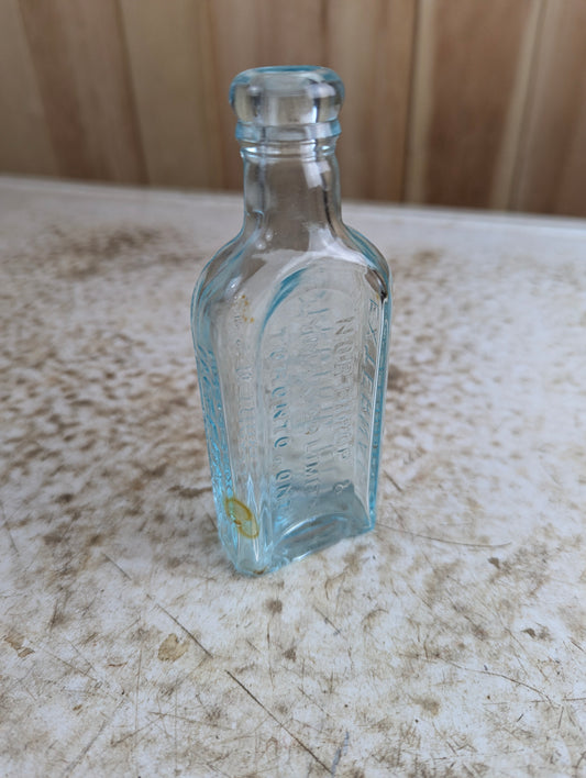 Antique Northrop and Lyman S.N. Thomas Eclectric Oil Aqua Glass Patent Medicine Bottle