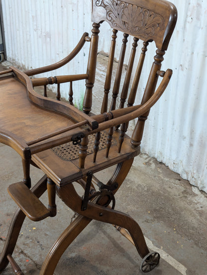 Antique Oak Combo Highchair and Stroller - view 5