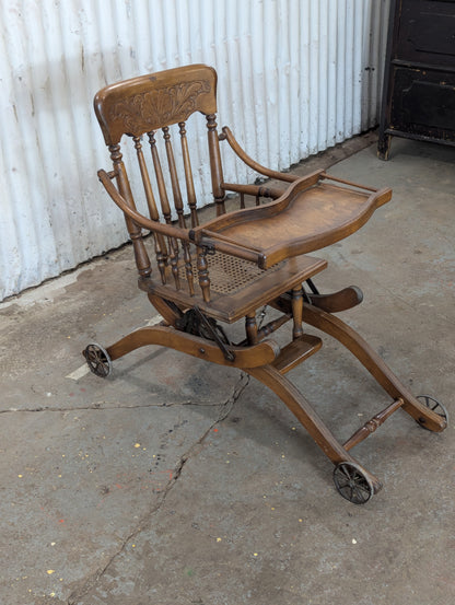 Antique Oak Combo Highchair and Stroller - view 8