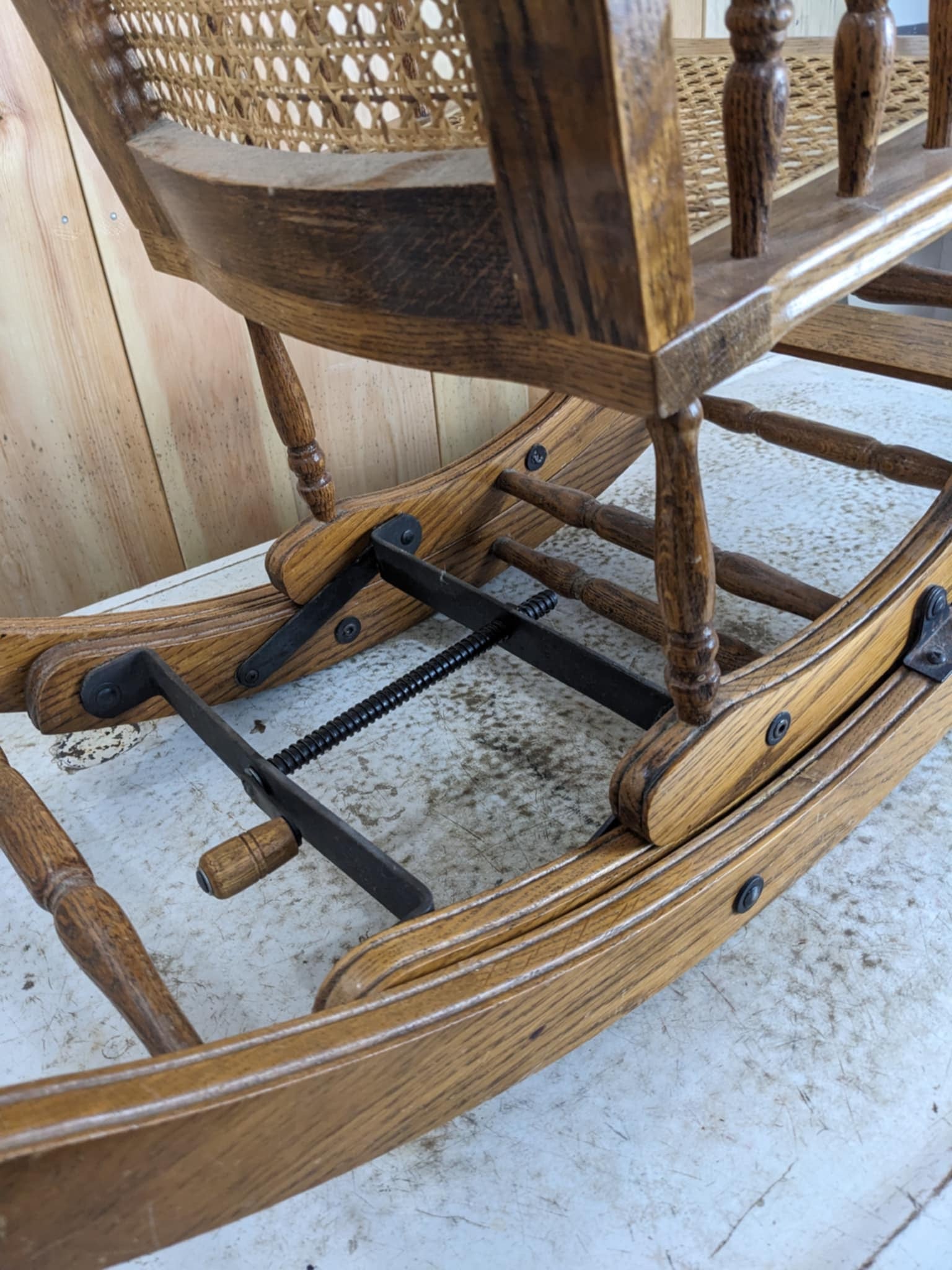 Antique Oak/Wicker Combo Highchair Rocker - view 8