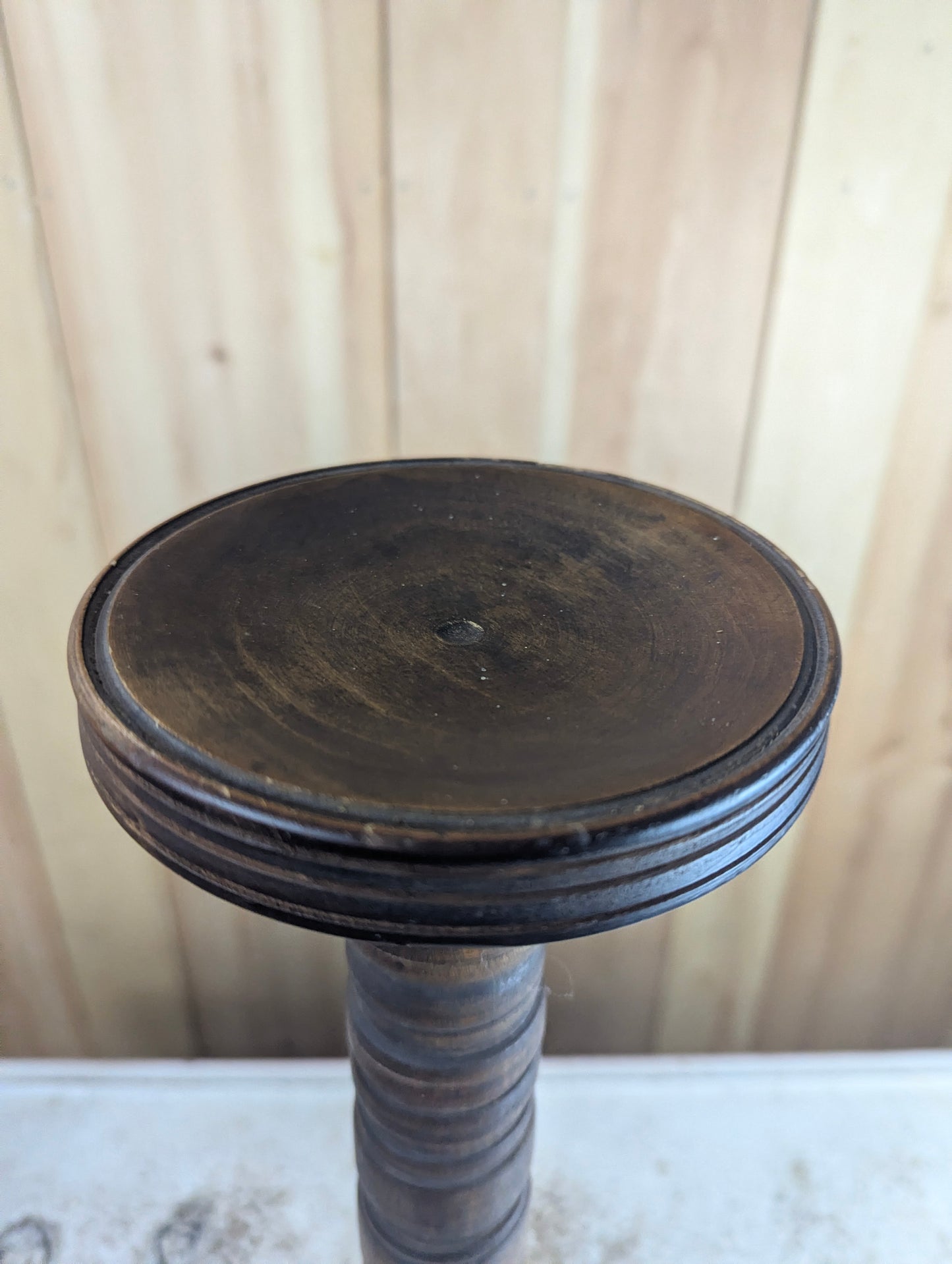 Antique Oak Wood Pedestal - view 2