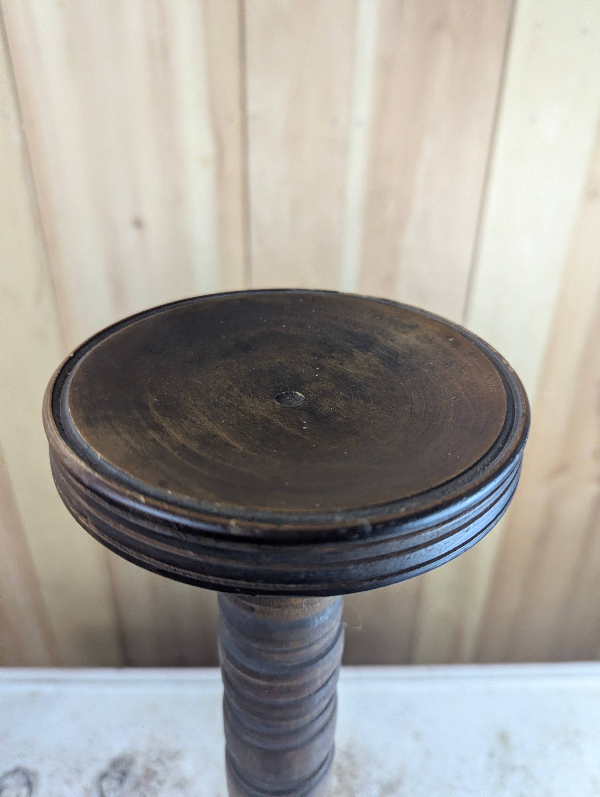 Antique Oak Wood Pedestal - view 2