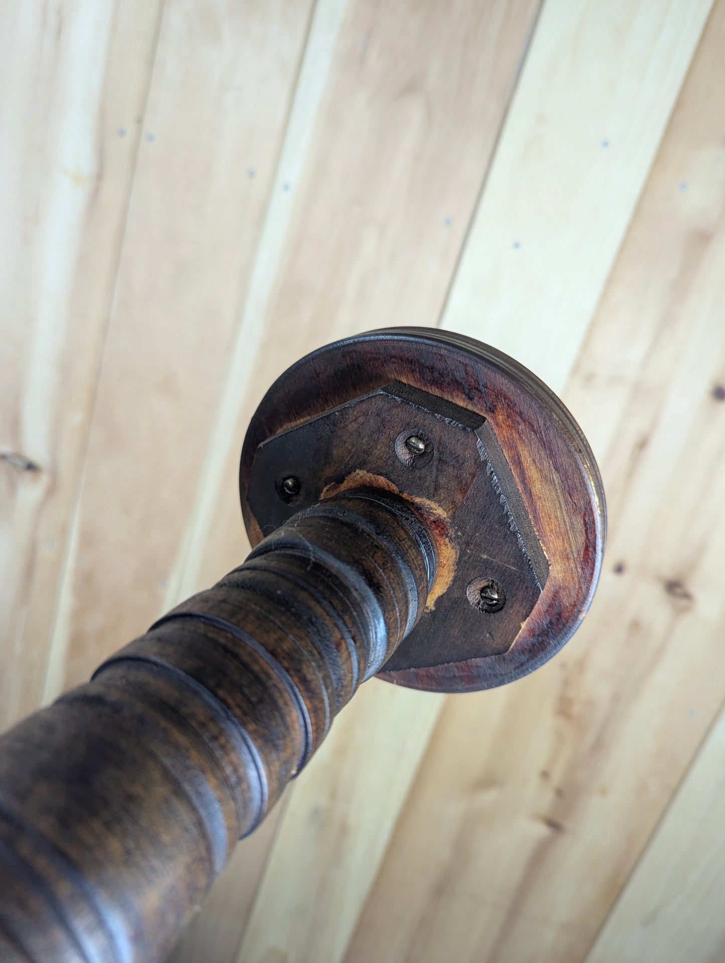 Antique Oak Wood Pedestal - view 5