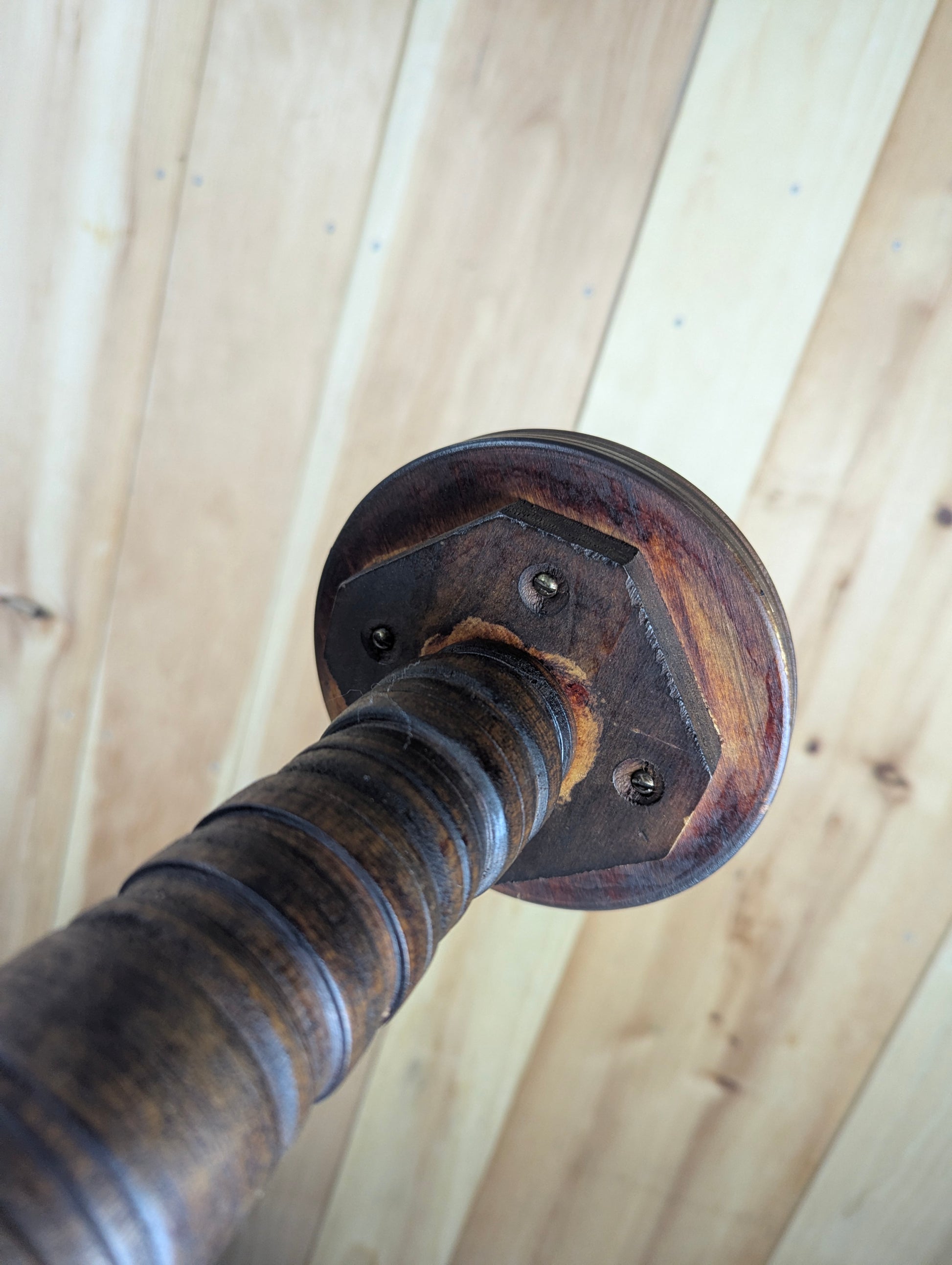 Antique Oak Wood Pedestal - view 5