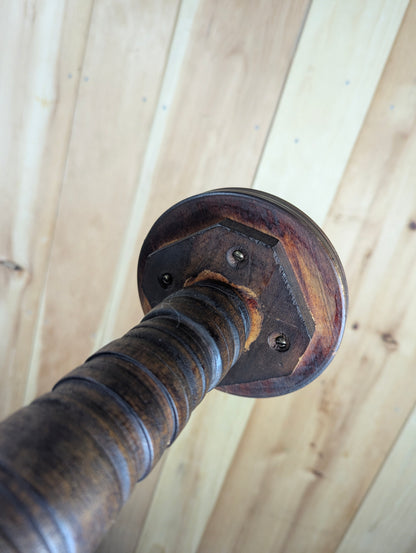 Antique Oak Wood Pedestal - view 5