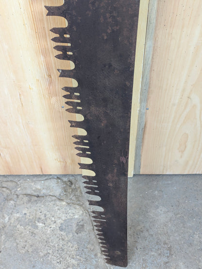 Antique One Man Crosscut Logging Saw - view 2
