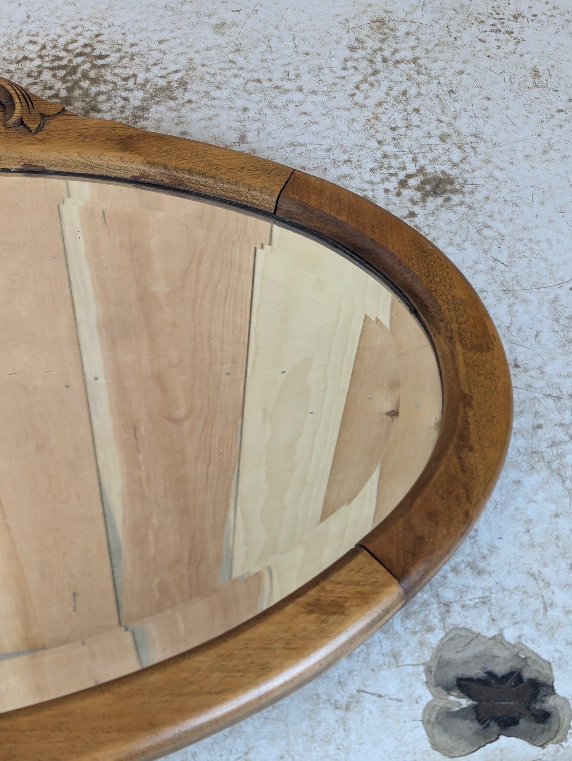 Antique Oval Framed Bevelled Mirror - view 3