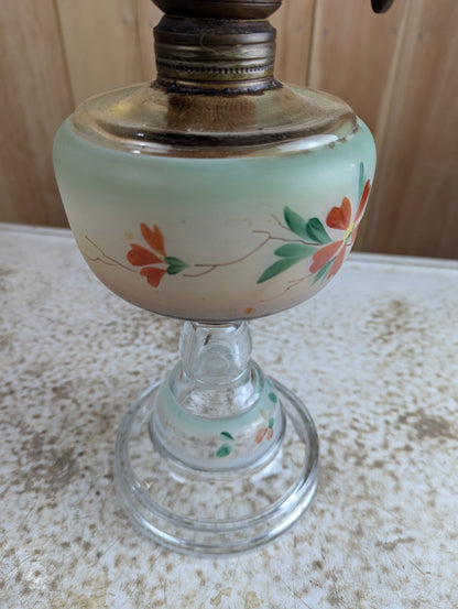 Antique Painted Double Wick Oil Lamp - view 3