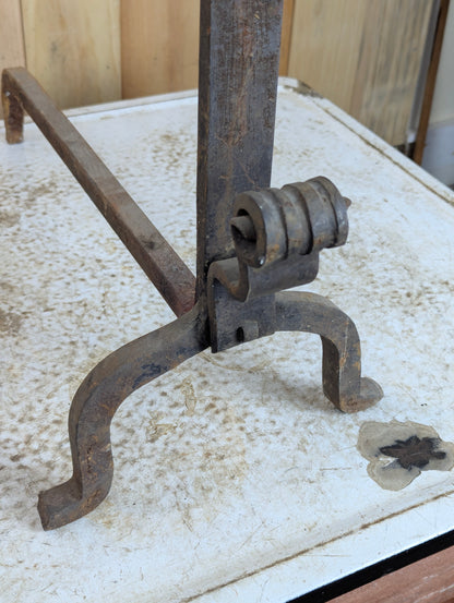 Antique Pair of Wrought Iron Andirons - view 3
