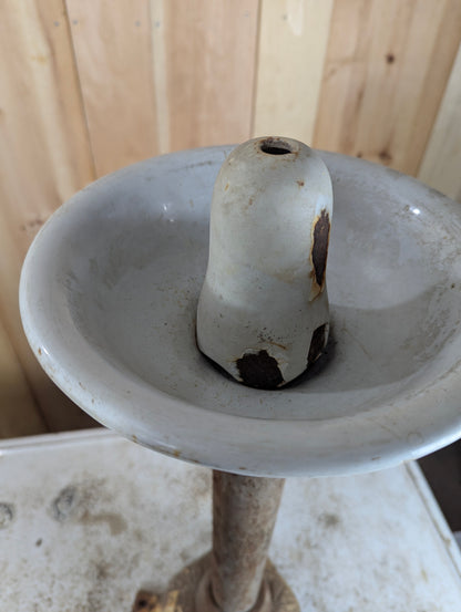 Antique Pedestal Porcelain Drinking Fountain - view 6