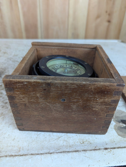 Antique Perko Binnacle Copmpass in Wooden Box - view 3