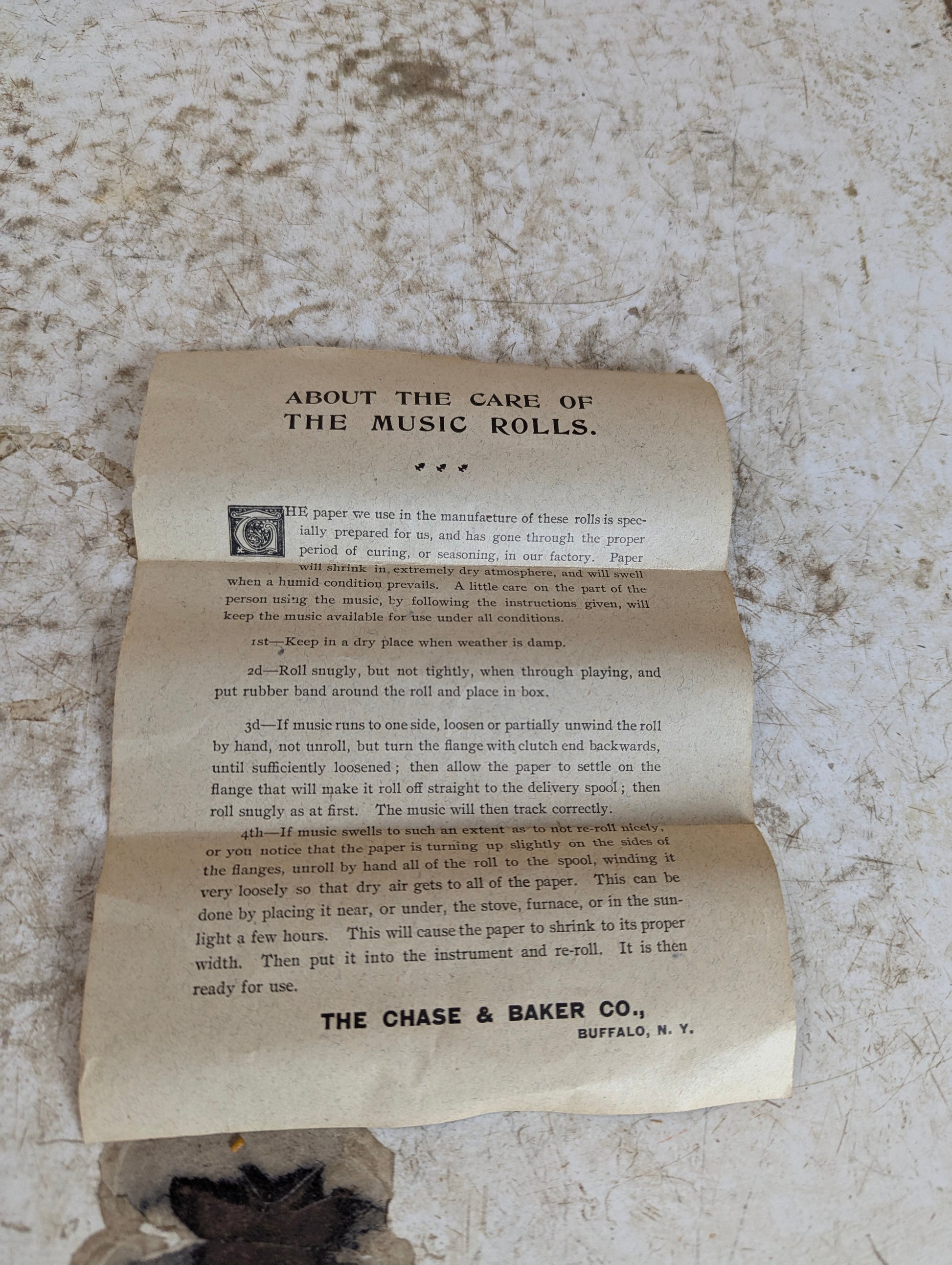 Antique Player Piano Music Roll -  “Plantation Echoes” 2906-C Chase & Barker Co. - view 3