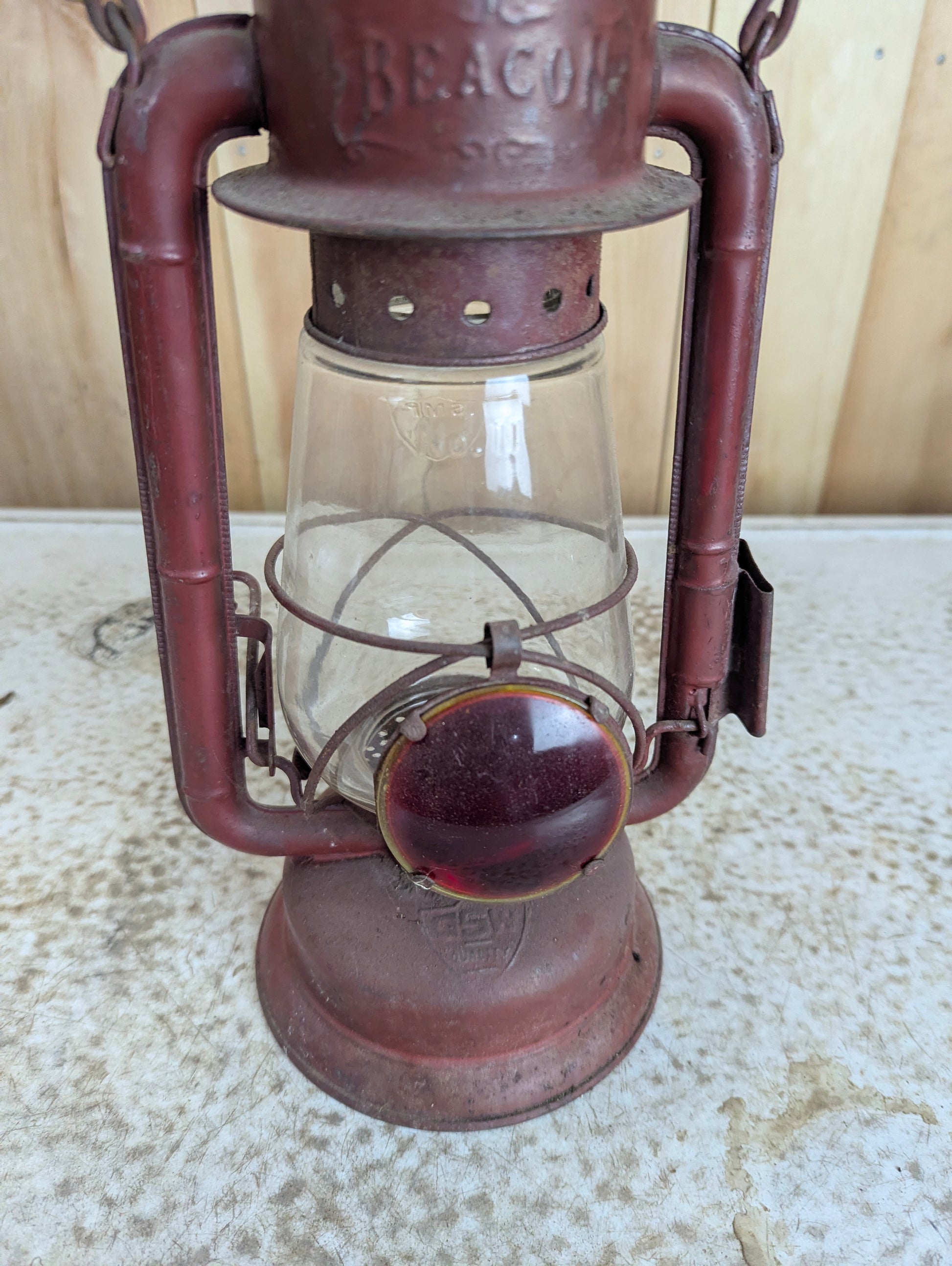 Antique Red GSW Beacon Carriage Lantern with Red Rear Lens - view 2